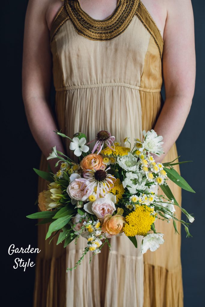 4. garden copy garden style open form bouquet of yellows and greens