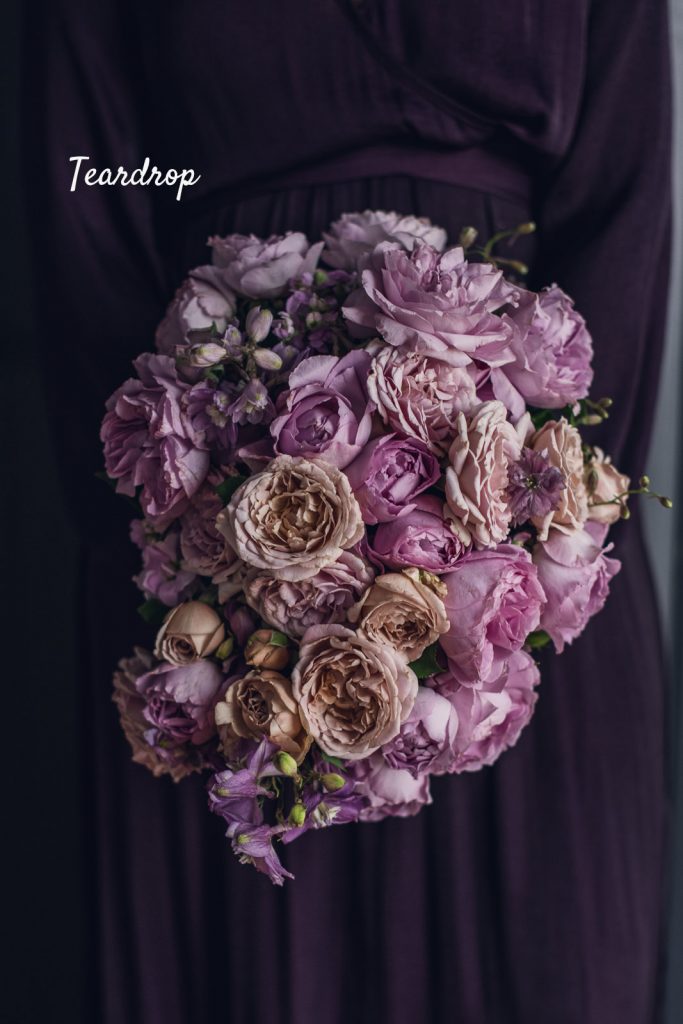 6. teardrop copy teardrop style bouquet made of pink and peach roses