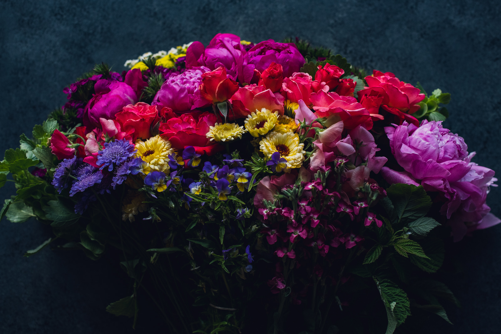 vibrant bunch of cut flowers