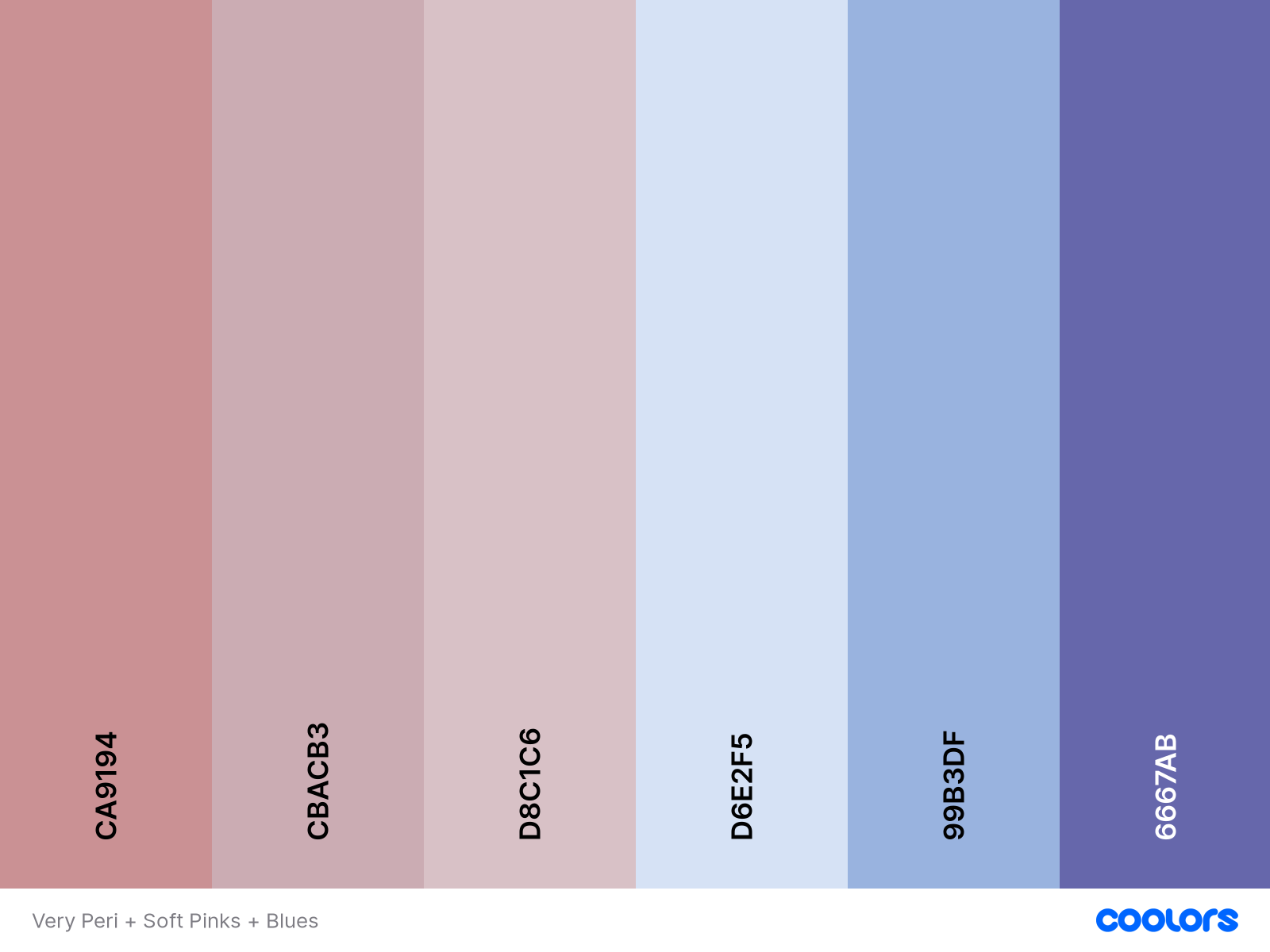 very peri and soft pink blue color palette
