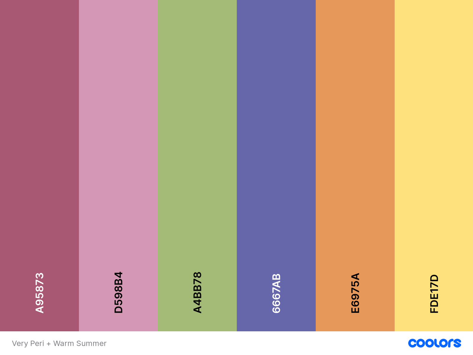 warm summer color palette with very peri
