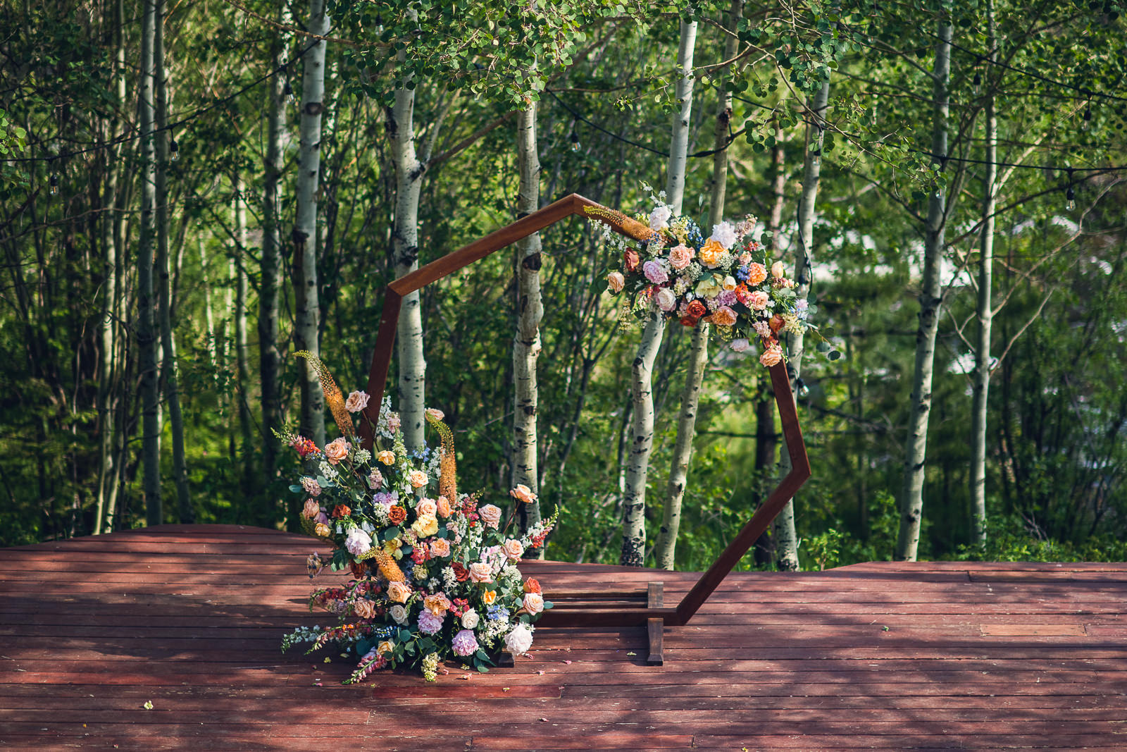 wild-blossoms-heather-taylor-wild-basin-lodge-wedding-web-66 reedit summer floral hexagon wedding arch in aspen grove