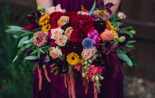 vibrant jewel tone summer bridal bouquet