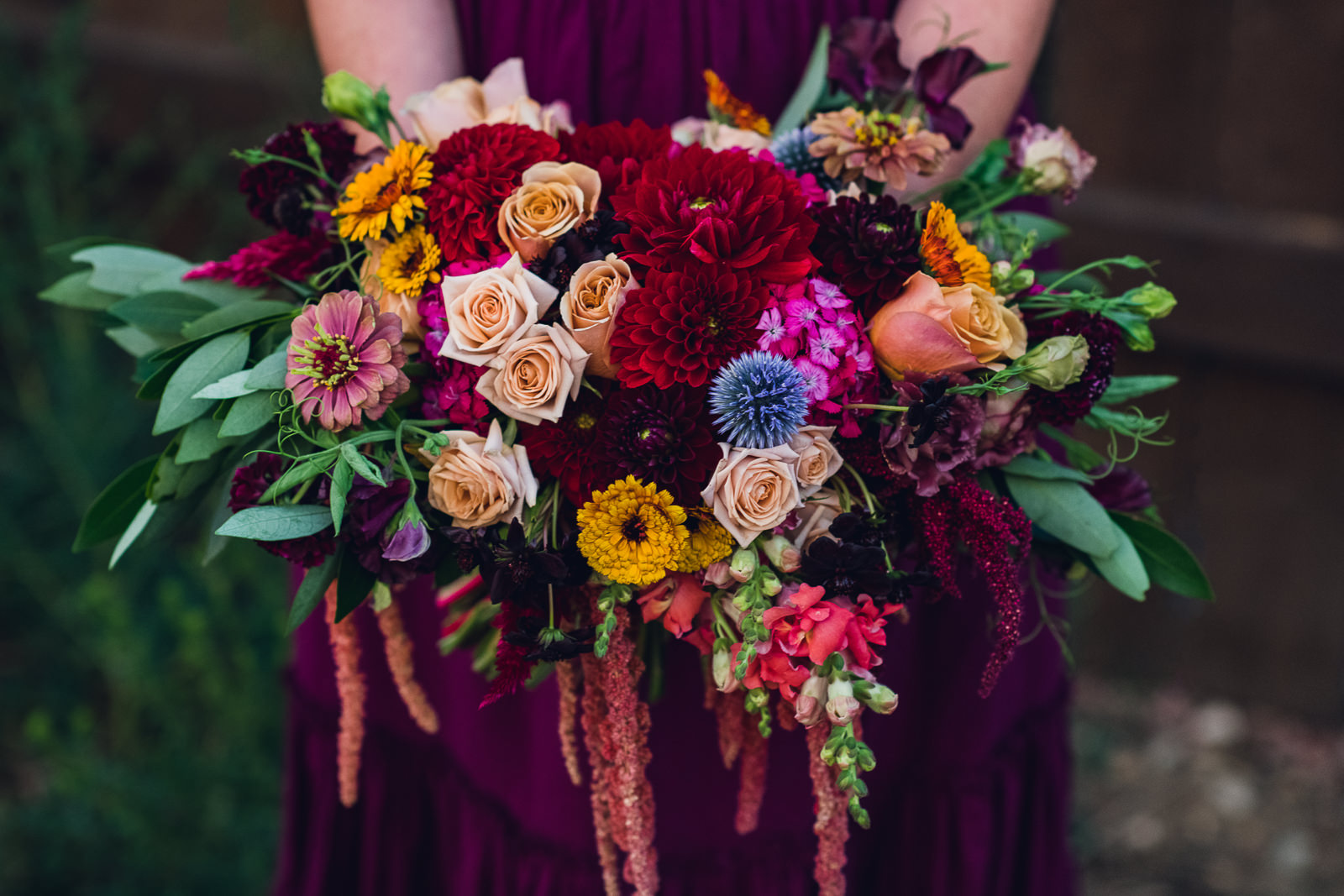 vibrant jewel tone summer bridal bouquet