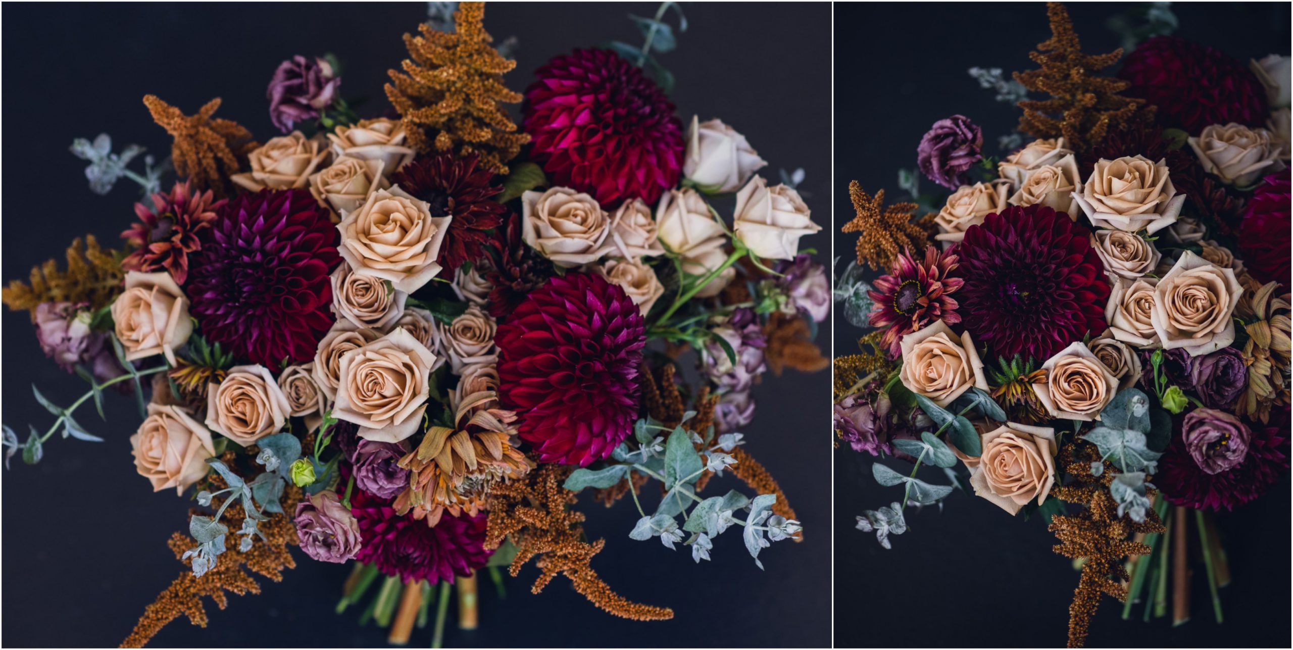terra cotta and burgundy bridal bouquet